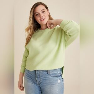 Maurices Plus Size Textured Crew Sweatshirt